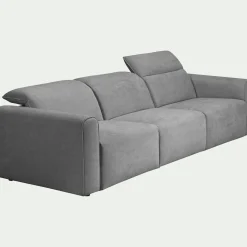 Canapé 5 places relax droit en tissu - gris moyen