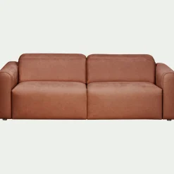 Canapé 3 places relax droit en tissu - brun rustrel
