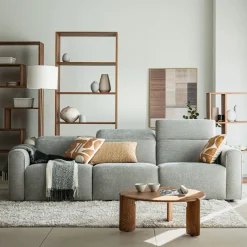 Canapé 5 places relax droit en tissu - gris borie