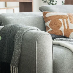 Canapé 5 places relax droit en tissu - gris borie