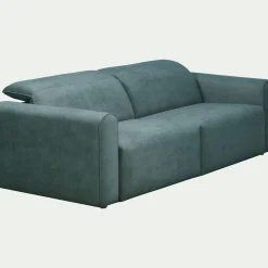 Canapé 3 places relax droit en tissu - bleu niolon