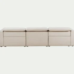 Canapé 5 places relax gauche en tissu - beige roucas