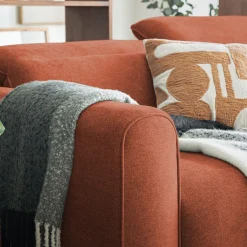 Canapé 5 places relax gauche en tissu - brun rustrel