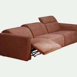 Canapé 5 places relax gauche en tissu - brun rustrel
