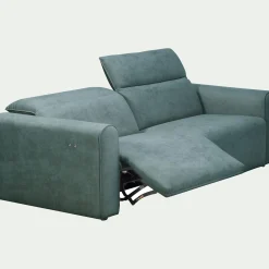 Canapé 3 places relax gauche en tissu - bleu niolon