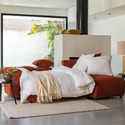 Canapé convertible à angle réversible en velours côtelé - brun rustrel