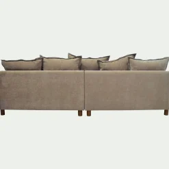 Canapé convertible 5 places en tissu nantes - taupe