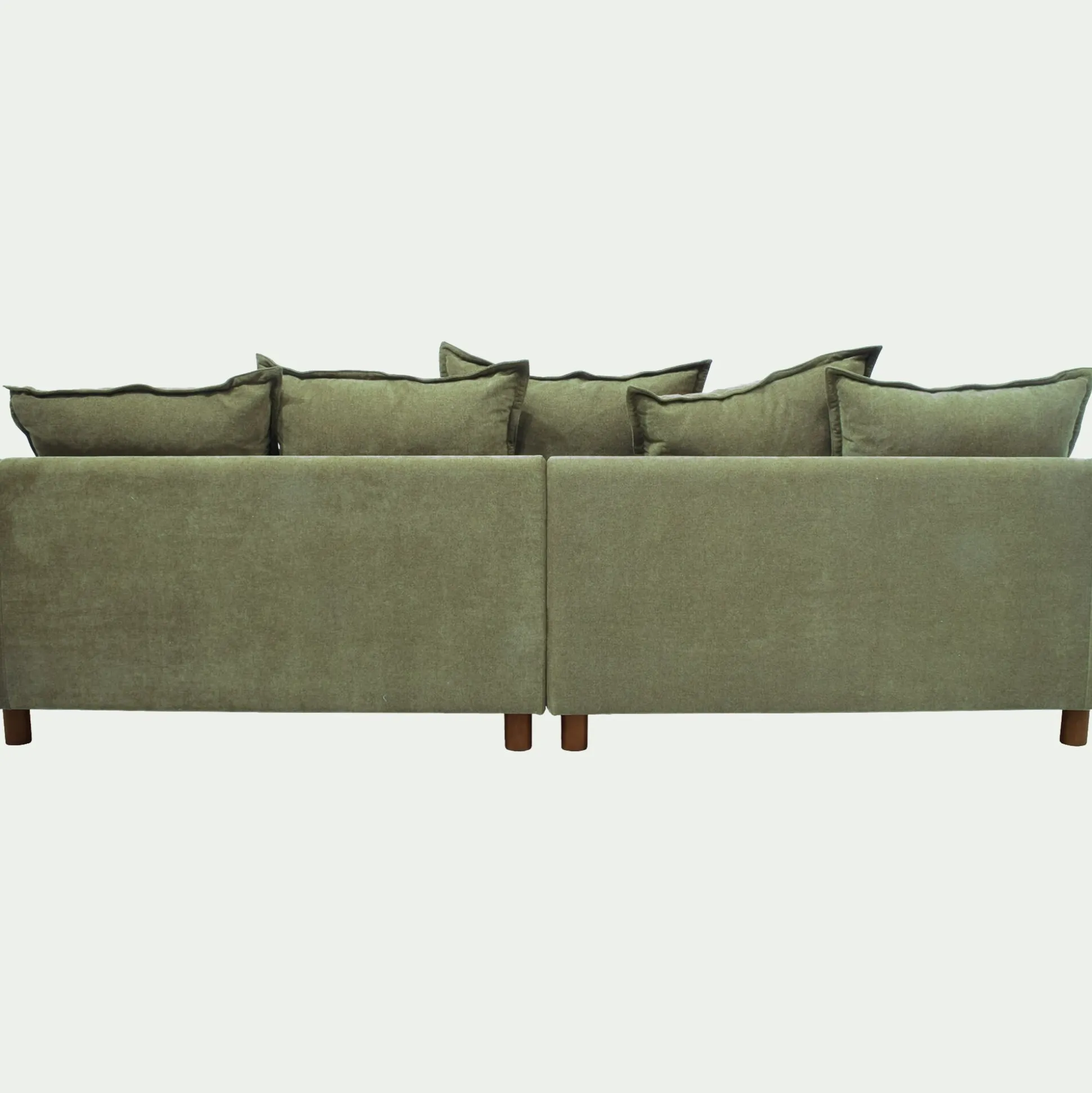 Canapé convertible 5 places en tissu nantes - vert eucalyptus