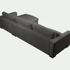 Canapé d'angle chaise longue droite fixe en tissu Bloq - gris anthracite