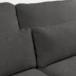 Canapé d'angle chaise longue gauche fixe en tissu Bloq - gris anthracite