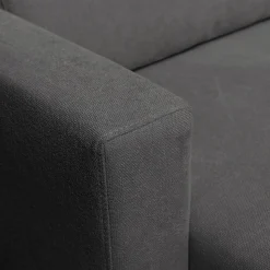 Canapé d'angle chaise longue gauche fixe en tissu Bloq - gris anthracite