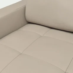 Canapé d'angle convertible en cuir avec accoudoirs 15cm - beige