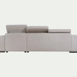 Canapé d'angle convertible en tissu - beige