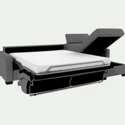 Canapé d'angle convertible en tissu pop avec accoudoirs 15cm - gris