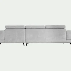 Canapé d'angle droit avance recule en tissu doux - gris
