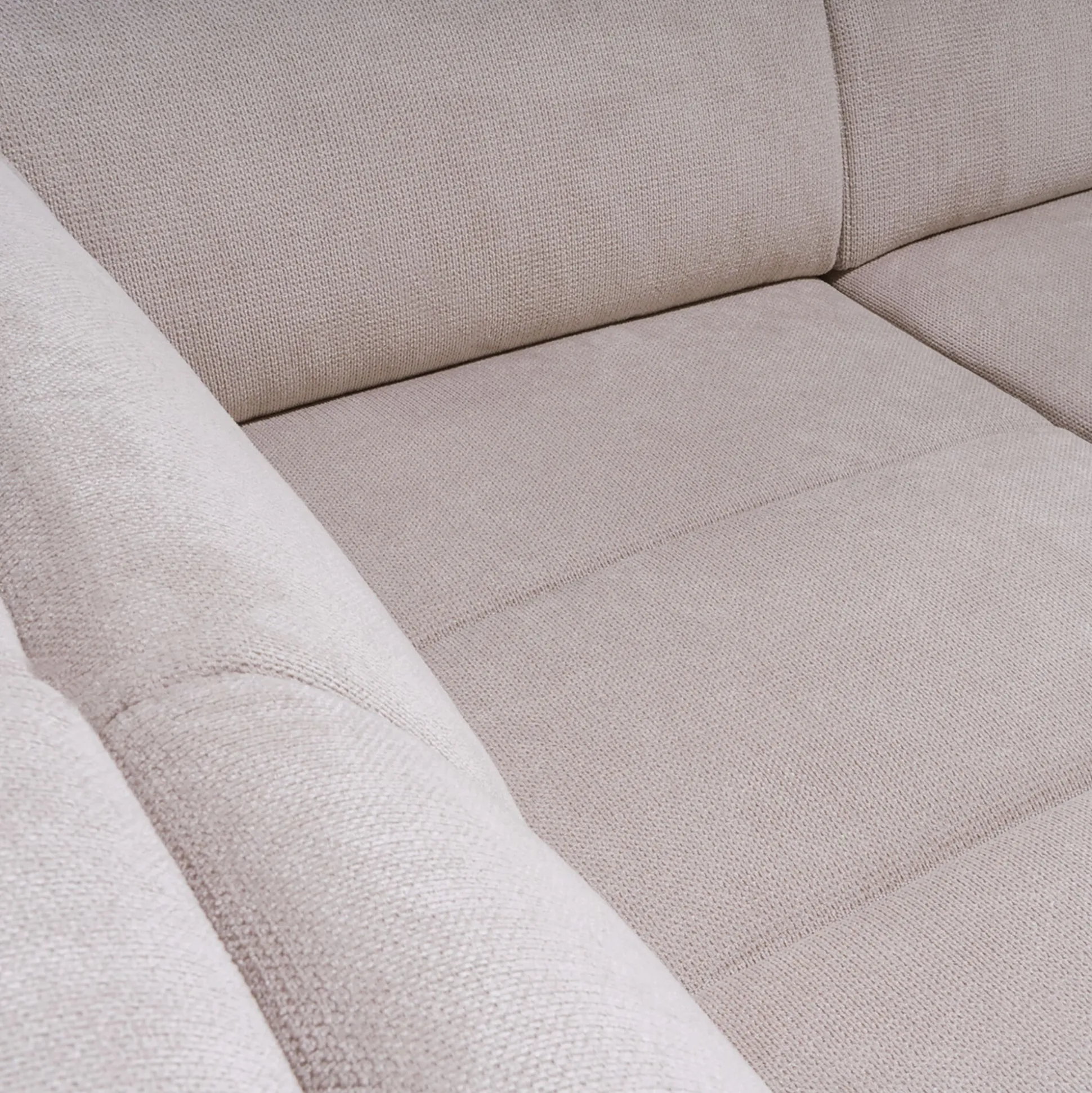 Canapé d'angle droit convertible avec coffre en tissu doux - beige