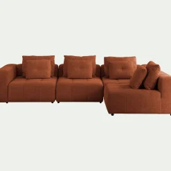 Canapé d'angle droit en tissu Benjo - brun rustrel