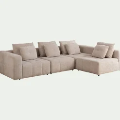 Canapé d'angle droit en tissu Benjo - beige roucas