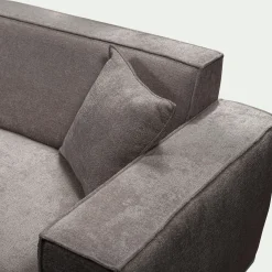 Canapé d'angle droit fixe en tissu genesis - gris borie