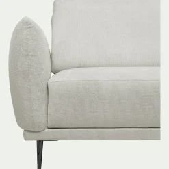 Canapé d'angle droit fixe en tissu memphis avec fonction avance-recul - beige roucas