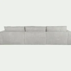 Canapé d'angle droit fixe en velours côtelé - gris borie