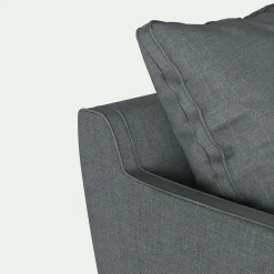 Canapé d'angle droit fixe en tissu mixte - gris ardoise