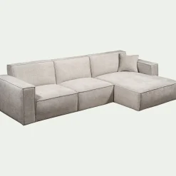 Canapé d'angle droit fixe en tissu genesis - beige
