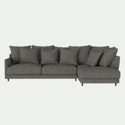 Canapé d'angle droit fixe en tissu joint - gris restanque