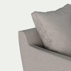 Canapé d'angle gauche convertible en tissu joint - gris borie