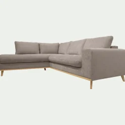 Canapé d'angle gauche convertible en tissu Storm - taupe