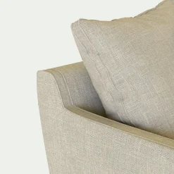 Canapé d'angle gauche convertible matelas bultex en tissu mixte - beige alpilles