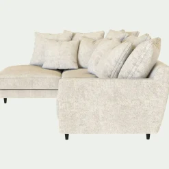 Canapé d'angle gauche fixe en tissu genesis- blanc ventoux