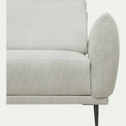 Canapé d'angle gauche fixe en tissu memphis avec fonction avance-recul - beige roucas