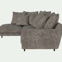 Canapé d'angle gauche fixe en tissu genesis - beige alpilles