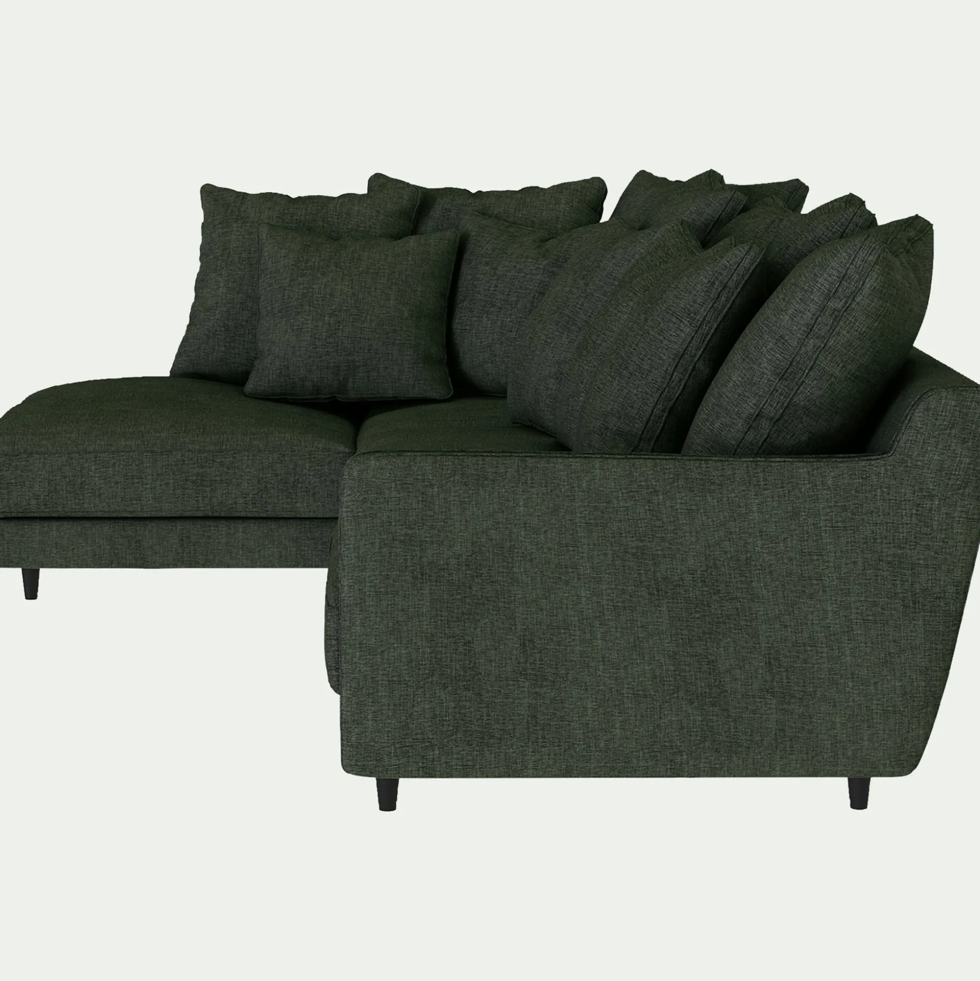 Canapé d'angle gauche fixe en tissu monclar - vert cèdre
