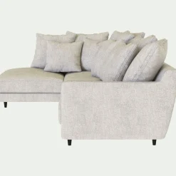 Canapé d'angle gauche fixe en tissu monclar - beige roucas