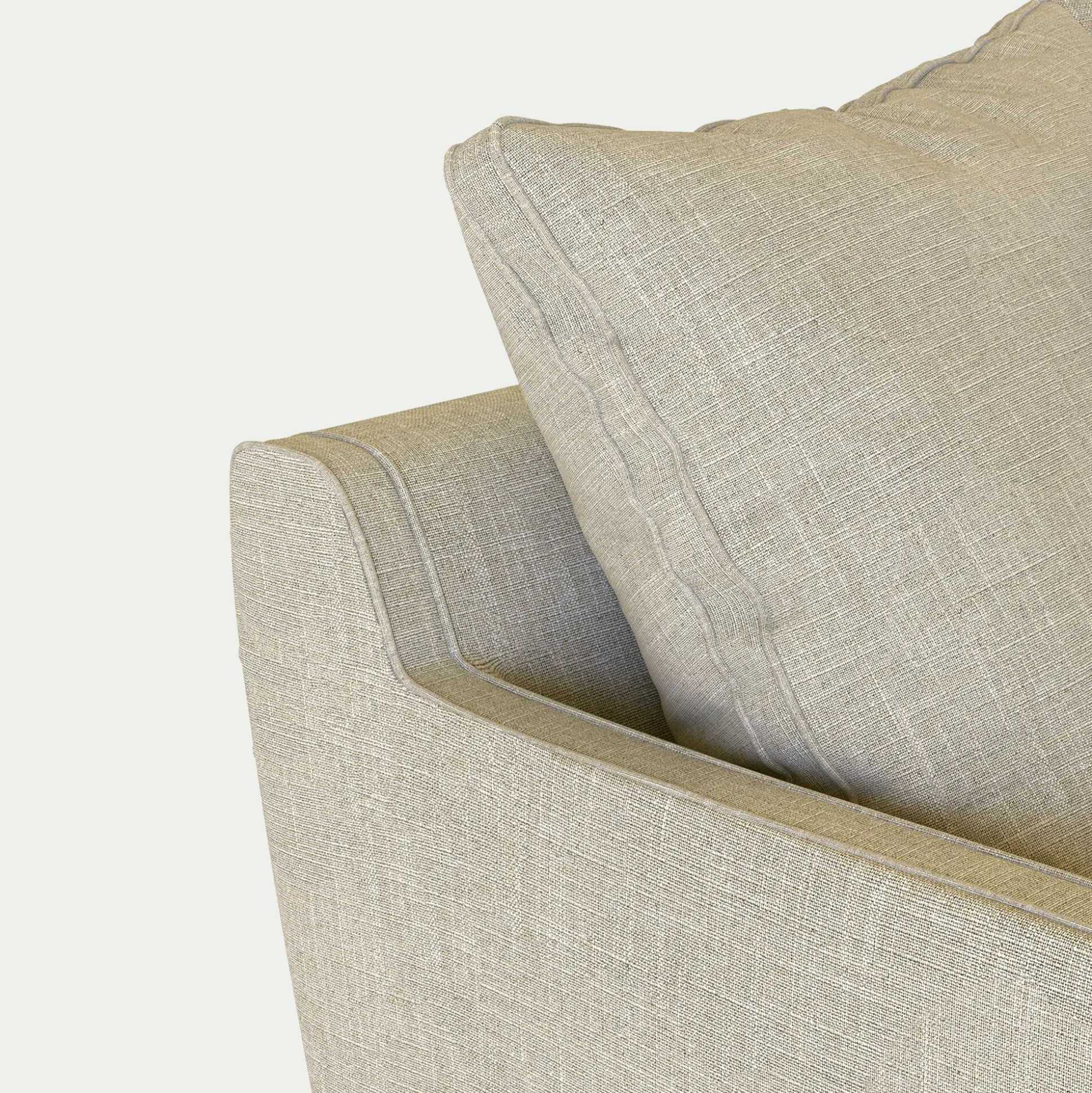 Canapé d'angle gauche fixe en tissu mixte - beige alpilles