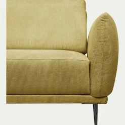Canapé d'angle gauche fixe en tissu memphis avec fonction avance-recul - jaune argan