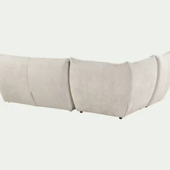 Canapé d'angle modulable 4 places en tissu chenille - beige roucas