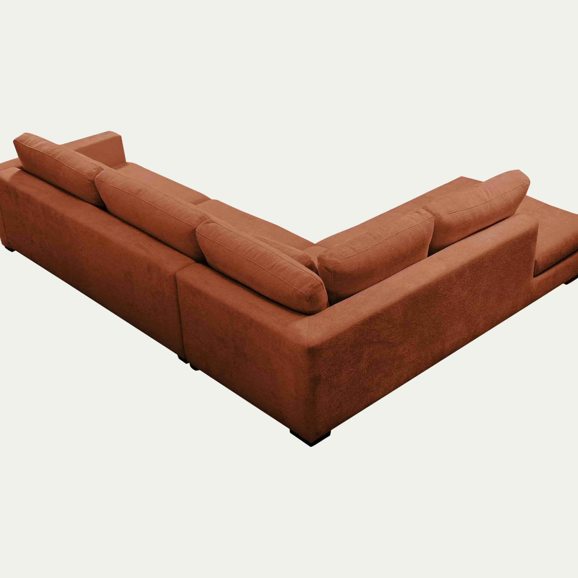 Canapé d'angle méridienne gauche fixe en tissu Genesis - brun rustrel