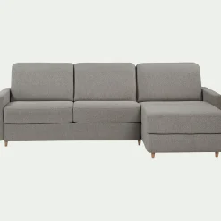 Canapé d'angle réversible convertible en tissu matelas densité 35kg/m3 - gris