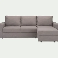 Canapé d'angle réversible convertible en tissu - gris borie