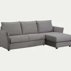 Canapé d'angle réversible convertible en tissu Sogno avec matelas densité 35kg/m3 - gris anthracite