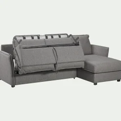 Canapé d'angle réversible convertible en tissu Sogno avec matelas densité 35kg/m3 - gris anthracite