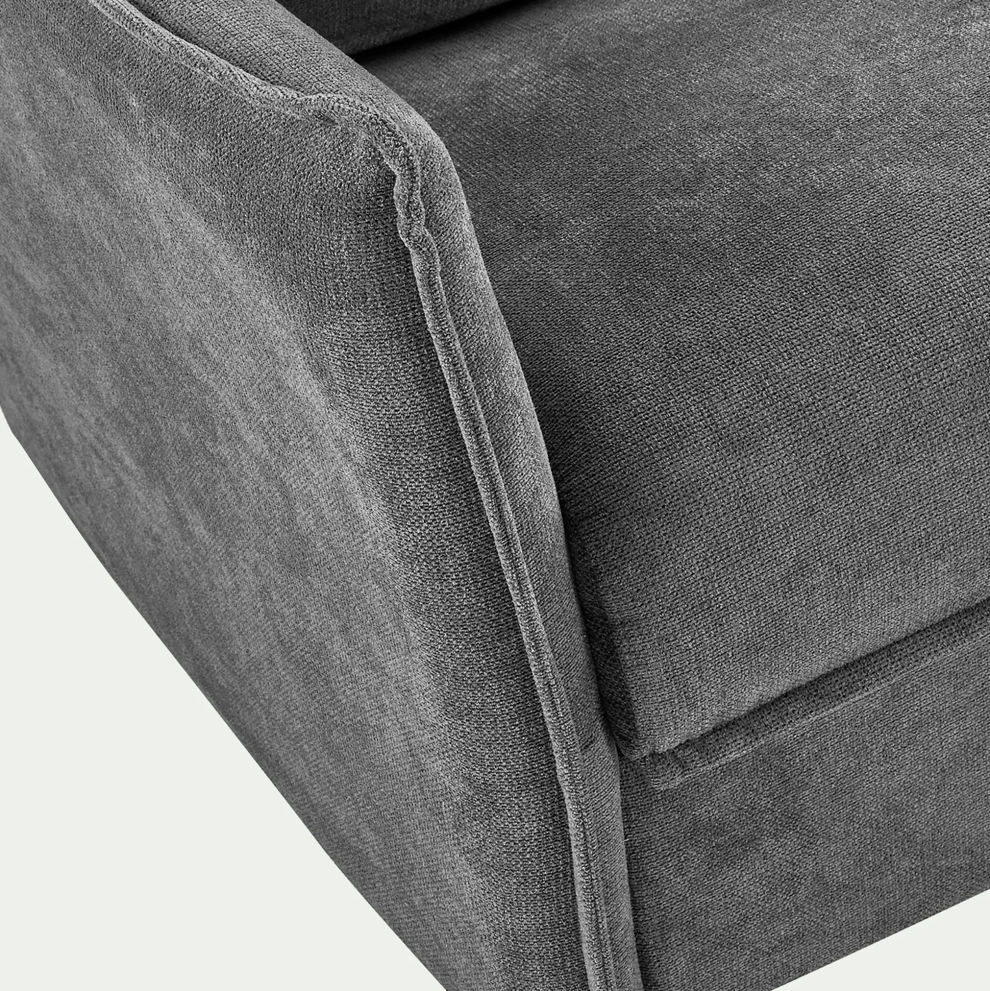 Canapé d'angle réversible convertible en tissu avec matelas densité 35kg/m3 - gris