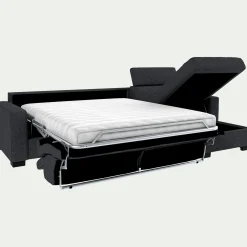 Canapé d'angle réversible convertible matelas Bultex en tissus pop avec accoudoirs 20cm - gris anthracite