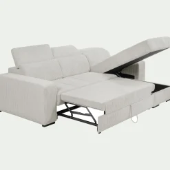 Canapé d'angle réversible convertible en tissu castello - beige roucas