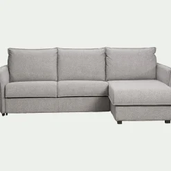 Canapé d'angle réversible convertible en tissu Stella avec matelas densité 25kg/m3 - gris moyen