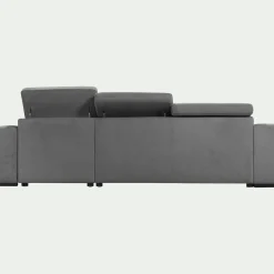 Canapé d'angle réversible convertible en tissu - gris moyen