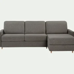 Canapé d'angle réversible convertible en tissu matelas densité 35kg/m3 - gris vésuve